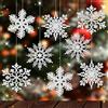 MIAHART Confezione da 40 Ornamenti di fiocchi di neve d'argento di Natale da 4 pollici Ornamenti di fiocchi di neve glitterati in plastica argento per decorazioni per l'albero di Natale Forniture