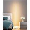 EDISHINE Lampada da Terra LED, 19W Piantana Argenteo Dimmerabile, Lampada da Lettura Moderna con Interruttore a Pedale, Bianco Caldo 3000K, 146cm Colonna per Soggiorno, Camera da Letto, Sala Giochi