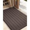 COLOR&GEOMETRY Color G Zerbino Ingresso Interno 80 x 120 cm, Tappeto Ingresso Interno Antiscivolo, Zerbino Ingresso Casa Lavabile, Assorbente Tappeto Ingresso Esterno Per Interni, Ingresso, Giardino - Marrone Scuro