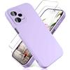 YiKaDa - Cover Compatibile con Redmi Note 12 PRO 5G & [2 Pack] Pellicola Protettiva in Vetro Temperato, Custodia Liquid Silicone Leggero - Viola