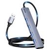 Aceele 5 Porte Hub USB 3.0 con Cavo Lungo 120cm, Sdoppiatore USB da 5 Gbps con Porta di Alimentazione di Tipo C, Adattatore USB Esteso in Alluminio per Laptop MacBook Pro/Air Samsung Chromebook, ecc.