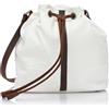 baradello, Borsa a sacchetto Donna, Bianco lana marrone