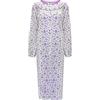i-Smalls Camicia da notte termica da donna, 100% flanella di cotone spazzolato, camicia da notte a maniche lunghe, motivo floreale, camicia da notte da donna, taglie forti da M a 3XL, Blu, 3XL