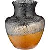 GILDE GLAS art Vaso decorativo - Vaso per fiori in vetro colorato - decorazione autunno - regalo per donne Natale - Colore: marrone nero - altezza 20,5 cm