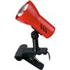 BRILONER - Lampada da Comodino e Scrivania Con Morsetto per Libri, Girevole, Interruttore a Cavo, Rosso