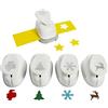 MCE-Commerce Motiver A689915 - Set di 5 fustelle natalizie, 2,54 cm, in plastica, colore: bianco, 5 pezzi