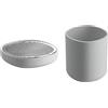 Alessi PL04 W Birillo Portasapone in PMMA, Acciaio Inossidabile 18/10 Lucido, Bianco & PL03 W - Birillo Porta spazzolini da Denti