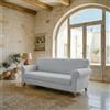 Italian Bed Linen Copridivano FASHIONABLE Estensibile da 170 a 230 cm - Salvadivano Elasticizzato in Poliestere, Cotone ed Elastan, Protezione Divano 3 Posti - GRIGIO CHIARO