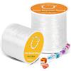 Alyvisun Filo Nylon Per Braccialetti, 2 Rolls 0.5mm, 0.8mm Filo per Braccialetti Elastico Adatto perFare Gioielli DIY, Collana, Bracciale, Artigianato (100m/Spool)