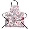 ESSEX - Grembiule da cucina Patels, 60 x 75 cm, grembiule, 100% cotone, grembiule da cucina, fiori - grigio