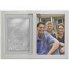 Lawrence Frames - Cornice per foto a doppia apertura, 15,2 x 17,8 cm, in metallo argentato spazzolato e metallo lucido