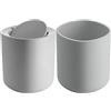 Alessi Birillo PL10 W Cestino di Design in PMMA, Bianco & Birillo Bicchiere Portaspazzolini, PMMA, Bianco