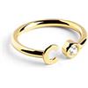 SINGULARU - Anello Personalizzato Letter Spark. Regolabile. Argento Sterling 925 con Finitura Placcata Oro 18Kt. Taglia Unica. Gioielli da Donna. Lettera C