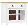 vidaXL Legno Massello di Pino Credenza Hill Madia Mobile Armadietto Armadio Mobiletto Alto Portaoggetti Cassa Cassapanca Bianca 90x40x80 cm