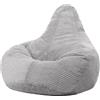 icon Dalton Poltrona Sacco, Grigio, Velluto a Coste, Pouf Poltrona con Riempimento Incluso, Pouf Sacco, Camera da Letto, Soggiorno, Mobili Soggiorno