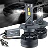 Teguangmei H4 LED Lampadine, 30000LM 160W CanBus Senza Errori 6000K Super Brillante Bianca Fari Abbaglianti e Anabbaglianti Auto Kit Sostituzione Lampada Alogena, Plug & Play, Confezione da 2
