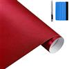 NewL 30 cm x 150 cm rosso spazzolato in acciaio inox metallico pellicola avvolgente in vinile opaco spazzolato cromato adesivo foglio adesivo per auto per mobili portatili motore