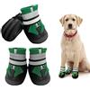 NeuWee Stivali per Cani, Set di 4 Scarpe per Cani Impermeabili con Cinturini Riflettenti, Suola Antiscivolo, Protezioni per Zampe da Esterno Scarpe per Cani di Taglia Piccola, Media e Grande(L, Verde)