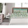 Il Gruppone Passione Casa Completo Letto in Cotone Di Flanella Calda e Morbida Anti Pilling - Set Lenzuola Flanellato 3 Misure parure con Federe - Singolo - Riga Rosa (Matrimoniale, Triangoli Verdi)