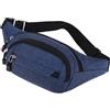MEMOFYND 1 marsupio casual, grande capacità, marsupio impermeabile per pendolari, borsa da corsa, tasca regolabile sul petto, adatto per viaggi, shopping, sport, unisex (blu), Blu, 28 * 14 * 10 cm
