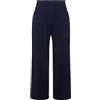 Ulla Popken Marlenehose, weites Bein, breiter Elastikbund, Pantaloni Slip-on Donna, Schwarz,