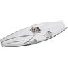 DRW Centro Allungato in Ceramica con Fiori in Bianco e Argento 45x16x6cm, estandar