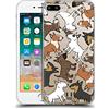 Head Case Designs Bull Terrier Pattern Razze Di Cani 5 Custodia Cover in Morbido Gel Compatibile con Apple iPhone 7 Plus/iPhone 8 Plus