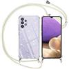 Yoedge Glitter Cordino Cover per Samsung Galaxy Note 10 Lite (4G)/A81 6,7, Trasparente Custodie con Collana Laccio Tracolla, TPU + PC Bumper Antiurto Protettiva Brillante Case, Beige