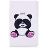 AIFILLE PU Pelle Cover per Tablet Samsung Tab E 9.6 Pollici 2015 SM-T560/T561 Panda Carino Animali Portafoglio Donna Ragazza Bianco Custodia con Magnetica Supporto Flip Libretto Magnetico Protettiva