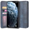 Sinyunron Cover LG G7 ThinQ Custodia in Pelle PU,Flip Case Wallet Cellulare Caso LG G7 ThinQ Cover a Libro per LG G7 ThinQ Portafoglio in Pelle Retrò(Blu)