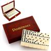 QSLKI Double Six Dominoes Set 28 Pezzi Domino con Scatola, Domino Gioco di Puzzle Giocattolo Educativo, gioco da tavolo in per interni, giocattolo in legno