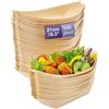 Matana 100 Barchette in Bambù Monouso per Finger Food e Aperitivo, 21x11cm - Ciotole in Legno - Ecologiche e Biodegradabili - Matrimoni, Compleanni, Buffet, Feste