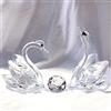 Ornalrist Ornamenti a doppio cigno in cristallo, regalo per il 25° anniversario, statuette di cigni in vetro da collezione con diamante