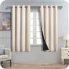 MRTREES Tende Coprente per Interni Oscuranti 140x160cm 2 Pezzi con Occhielli per Camera da Letto Soggiorno a Finestre Vetro Moderne Elegante Tende Coprenti Tinta Unita Beige