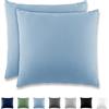 REDKEY Coppia di Federe 40 x 40 cm, Set di 2 Tessuti per Cuscino Letto, con Coperchio Ribaltabile (senza Cerniera), 100% Microfibra è morbida e traspirante，Azzurro
