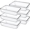 Giklux Set di 6 Organizer Cassetti Cucina Trasparente, Plastica Organizer per Cassetti Bagno Scrivania Letto Scatole Cassetto, per Contenitori Trucchi, Posate, Gioielli, Organizzatore Cassetti Portaoggetti