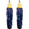 CVHOMEDECO. Candele in vera cera a LED, immerse a batteria, con timer, rustiche, senza fiamma, decorazione senza fiamma, 10 cm, blu navy, 2 pezzi in una confezione
