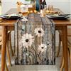 Hanrunsi Runner da Tavolo Moderno Runner Estate Tavola in Legno Con Venature del Legno Decorazione Per Sala da Pranzo Cene in Famiglia Vacanze Feste Runner da Tavolo Marrone 40 X 140 cm (Beige Margherita)
