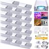 Chesbung Profilo LED in alluminio, 1 m, confezione da 20 canali LED a forma di V, per strisce LED fino a 12 mm, con profilo LED con copertura bianca lattea, diffusori LED con tappi terminali