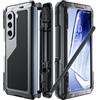 Beeasy Cover per Samsung Galaxy Z Fold 5, Antiurto Robusta Custodia con Protezione Della Fotocamera e Cerniera, Cover con Slot S Pen e Cavalletto Custodie Protettiva per Z Fold 5, Nero
