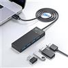 SAN ZANG MASTER SANZANG Hub USB, 4 porte USB 3.0 con cavo da 100 cm, hub dati USB ultra sottile Super Speed per, Surface Pro, XPS, laptop, USB Flash Drives, Mobile HDD e molto altro ancora