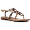 Geox D SOZY S, Sandali piatti Donna, Lt Gold Black, 39 EU