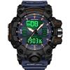 findtime Orologi digitali da uomo per uomo Orologio tattico sportivo militare esterno grande faccia 5ATM orologio impermeabile cronometro allarme conto alla rovescia retroilluminazione LED orologi antiurto per uomo, Blu