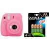 Fujifilm Instax Mini 9 Flamingo Fotocamera Stampa Istantanea Bundle con batterie Duracell Recharge Ultra AA