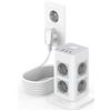 TESSAN Ciabatta Multipresa con USB, Torretta Multipresa con 8 Prese e 3 USB, Protezione Sovratensione 1700J con Interruttore, Prolunga Elettrica con Cavo 10M per Casa, Ufficio