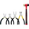 BOOSDEN Set di pinze piccole, 5 pezzi, 25mm Martello in Gomma, 127mm Pinze a Bec, 127mm Pinza a Taglio Laterale, 127mm Pinza diagonale,127mm Pinza Universale