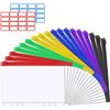 Vicloon Borsa per Raccoglitore, 18Pcs A6 Formato 6 Fori Tasca Raccoglitore, Tasche Cerniere Plastica con 2Pcs Etichette Adesive, Sacchetto per Cartelle in Plastica per Fattura, Quaderni e Carte