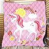 FANSU Copriletto Trapuntato Matrimoniale Singolo Elegante Coperta Trapunta Primaverile Estivo Antipolveri Copri Letto per Camera da Letto per Bambini Adulti (Unicorno Rosa,96x114cm)