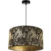 Light Home LH Light-Home Verona Lampadario a Sospensione - Lampadario Industriale per Soggiorno Camera da Letto e Cucina - Lampade a Sospensione in Metallo e con Paralume Classico - E27 - Nero e Oro - 23x45cm