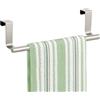 mDesign Porta strofinacci - Porta asciugamani cucina da appendere alle ante dei mobili - Porta asciugamani bagno in metallo resistente - argento opaco